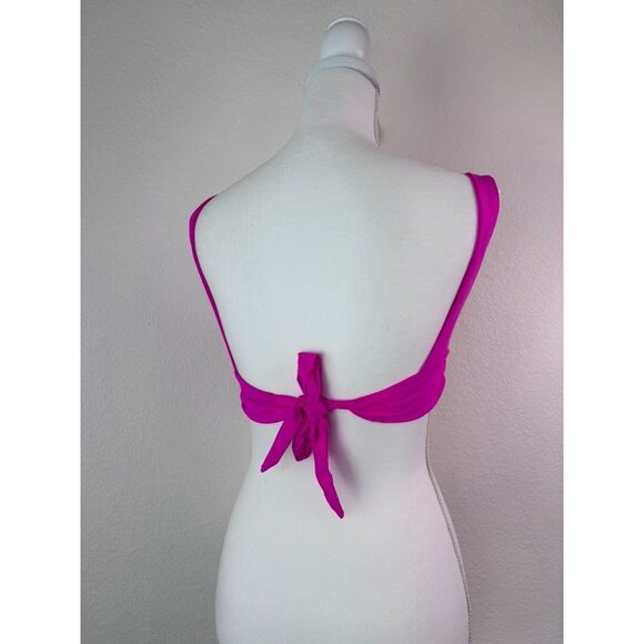 Beach Riot swim women's XS hit pink bikini swim top tie back unlined wireless - Picture 3 of 5